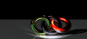 Eternal Rings multi colored still life rings screensaver CGI image